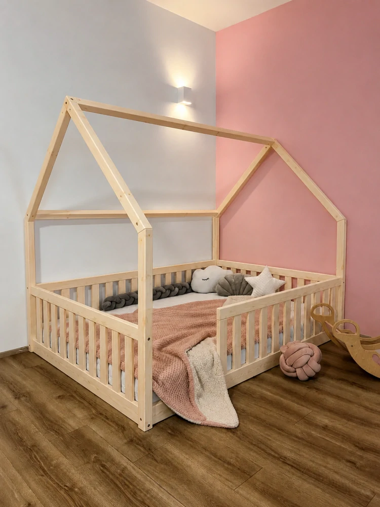 Dětská postel domeček Domi 180 x 80 přírodní