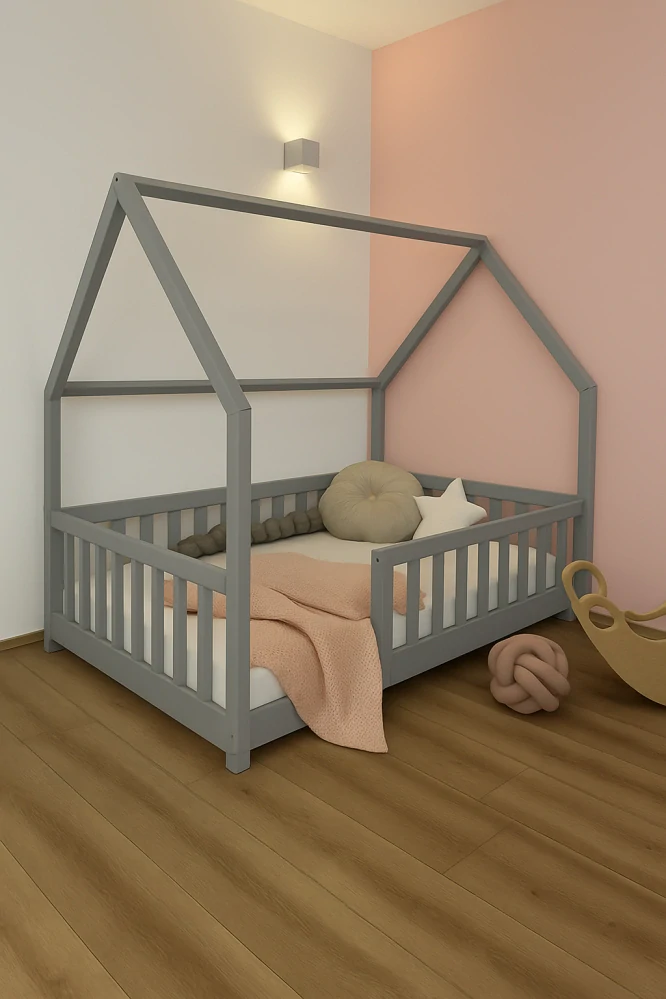 Dětská postel domeček Domi 200 x 120 šedá