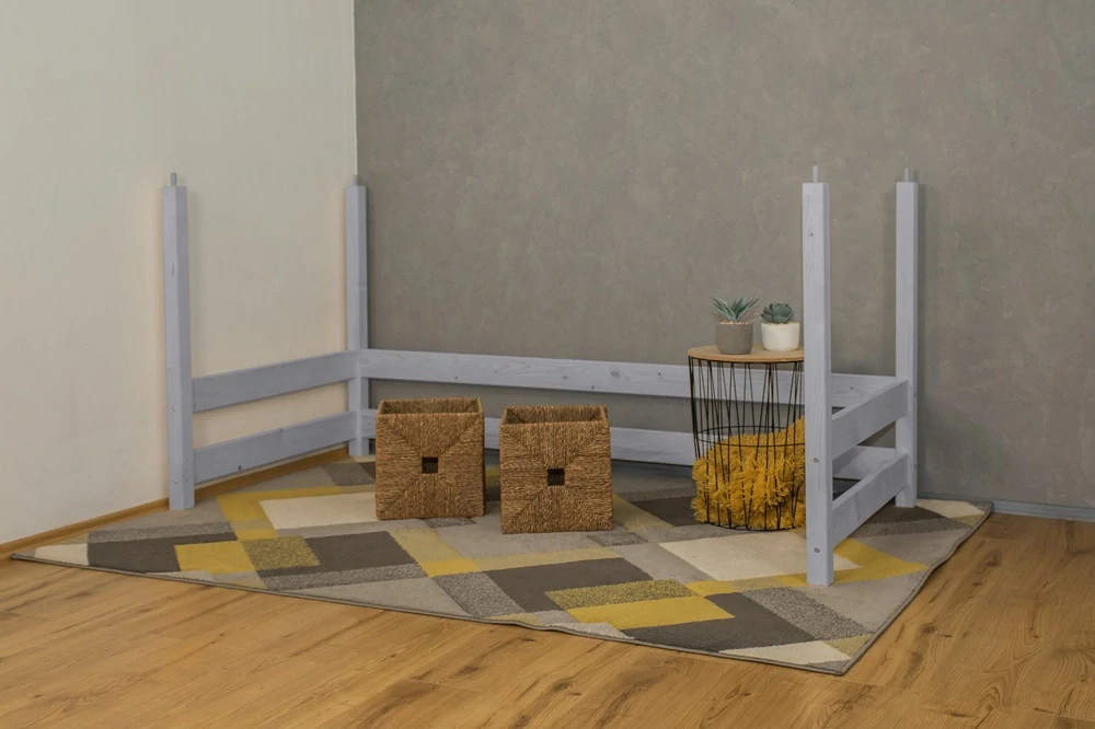 MAXIDO Podstavec pod postel Martin 160 x 80 šedá - průchod 140 cm