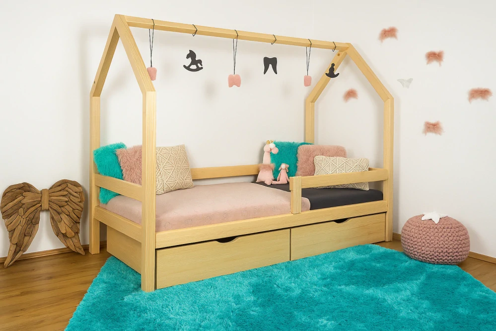 Dětská postel domeček Snílek - dva šuplíky